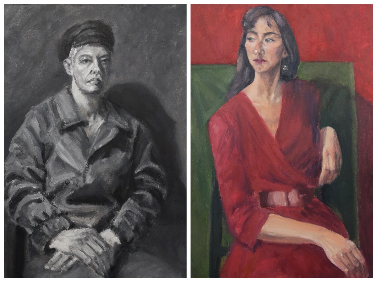 Two female portrait studies, from greyscale to&nbsp;colour