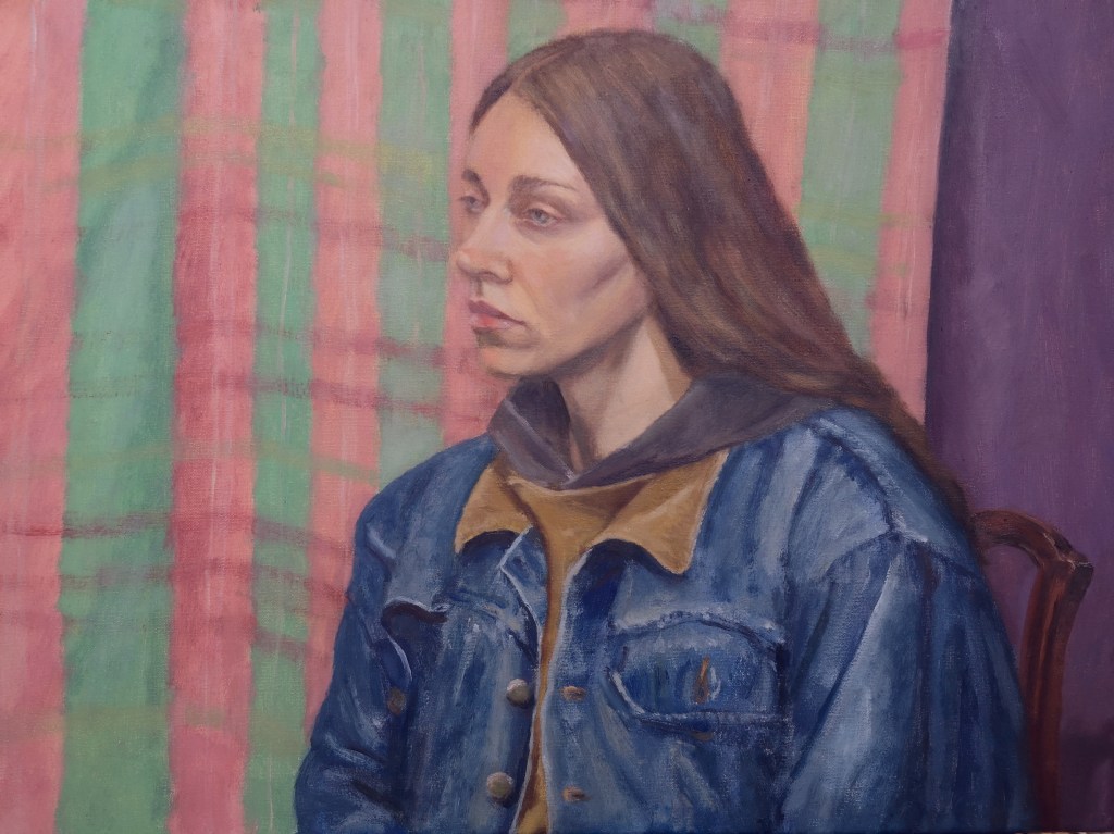 Oil Painting Portrait of artist Bernadett Timko by Clara Niniewski